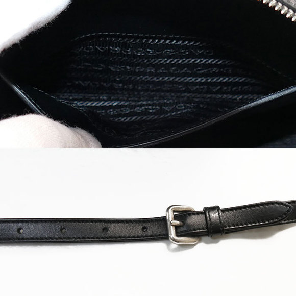 Prada Diagram Shoulder Bag Black Calf Leather - Picture 5 of 6